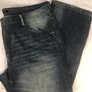 Sean John Pant Men Jeans Hamilton Rivet Western Stitch Denim Blue Big&Tall sz 50